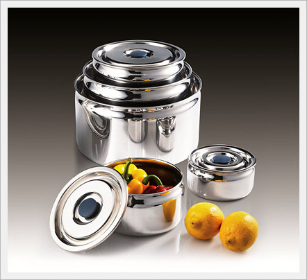 All Stainless Circle Airtight 5 Set  Made in Korea